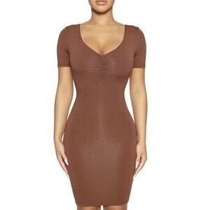 Naked Wardrobe dress Cocoa Brown Small
